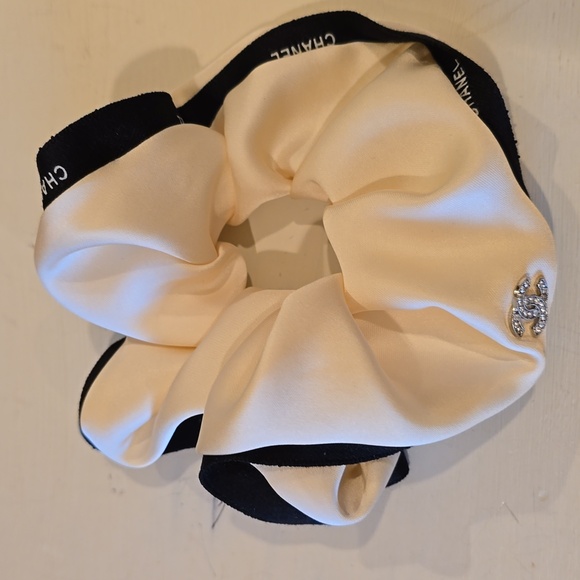 Chanel Hair Scrunchie with CC Emblem